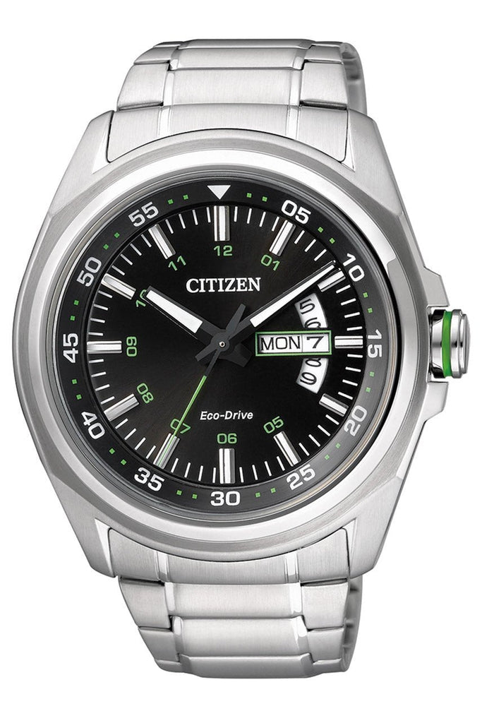 Buy Shop Citizen Eco Drive Urban Black Dial Silver Stainless Steel Watch For Men - AW0020-59EB USA Online