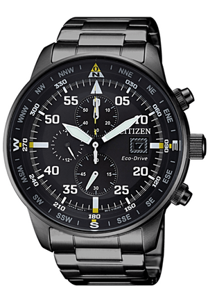 Buy Shop Citizen Sports Eco Drive Black Dial Black Steel Strap Watch For Men - CA0695-84E USA Online