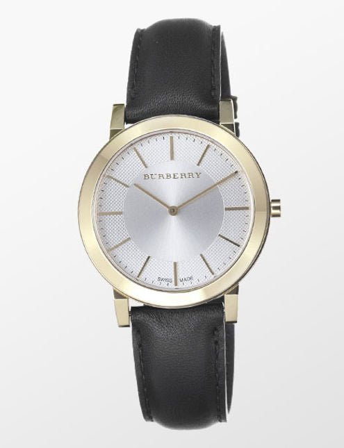 Buy Shop Burberry The City Gold Dial Black Leather Strap Watch for Men - BU2353 USA Online