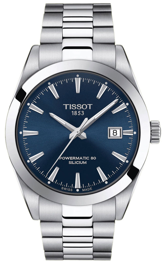 Buy Shop Tissot Gentlemen Powermatic 80 Silicium Blue Dial Silver Steel Strap Watch For Men - T127.407.11.041.00 USA Online