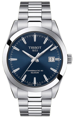 Buy Shop Tissot Gentlemen Powermatic 80 Silicium Blue Dial Silver Steel Strap Watch For Men - T127.407.11.041.00 USA Online