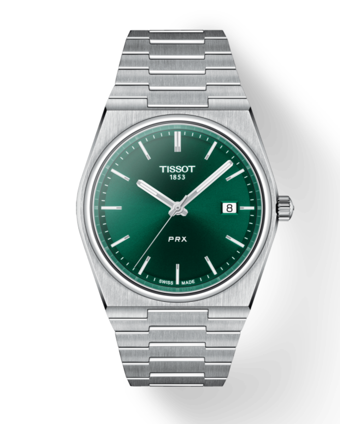 Buy Shop Tissot PRX Green Dial Silver Steel Strap Watch For Men - T137.410.11.091.00 USA Online