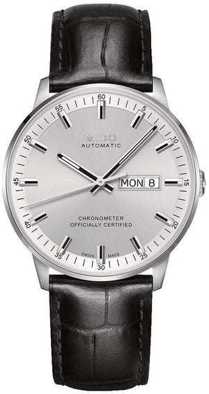 Buy Shop Mido Comander II Automatic Chronometer Silver Dial Black Leather Strap Watch For Men - M021.431.16.031.00 USA Online
