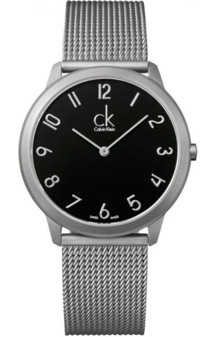 Buy Shop Calvin Klein Minimal Black Dial Silver Mesh Bracelet Watch for Men - K3M51151 USA Online