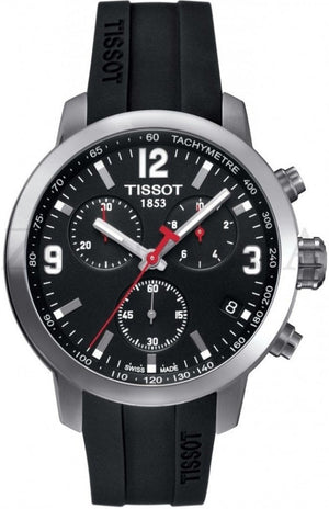 Buy Shop Tissot PRC 200 Chronograph Black Dial Black Rubber Strap Watch for Men - T114.417.17.057.00 USA Online