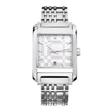 Buy Shop Burberry Nova Check Square White Dial Silver Steel Strap Watch for Women - BU1572 USA Online