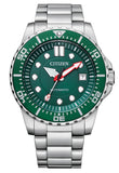 Buy Shop Citizen Promaster Mechanical Green Dial Silver Steel Strap Watch For Men - NJ0129-87X USA Online