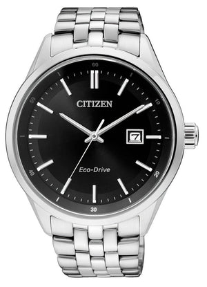 Buy Shop Citizen Eco Drive Black Dial Silver Steel Strap Watch For Men - BM7250-56E USA Online