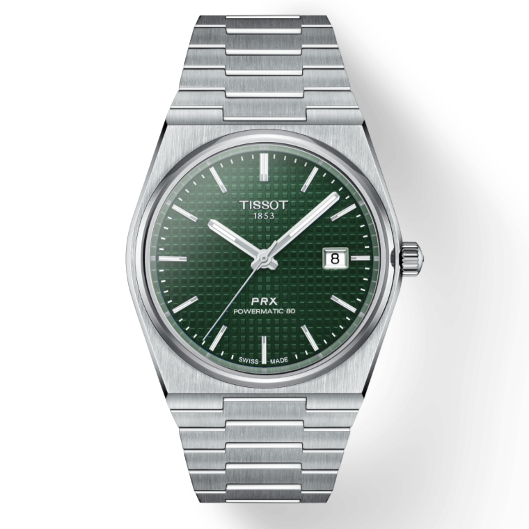 Buy Shop Tissot PRX Powermatic 80 Green Dial Silver Steel Strap Watch For Men - T137.407.11.091.00 USA Online