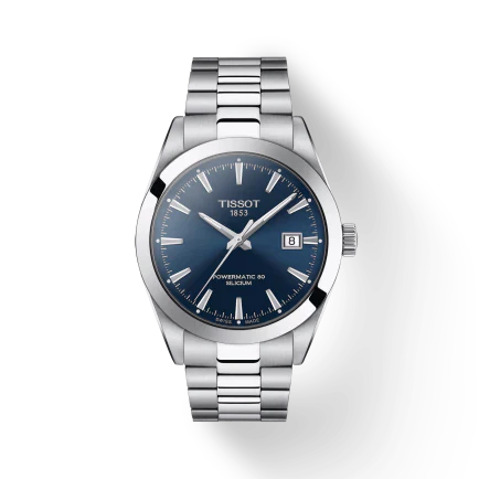 Buy Shop Tissot Gentlemen Powermatic 80 Silicium Blue Dial Silver Steel Strap Watch For Men - T127.407.11.041.00 USA Online