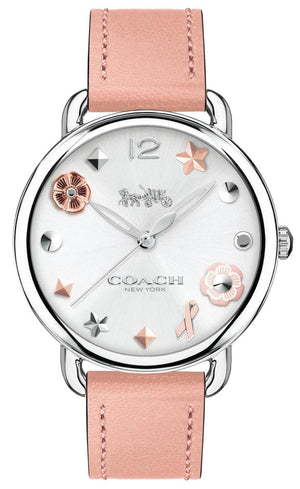 Buy Shop Coach Tatum White Dial Pink Leather Strap Watch For Women - 14502799 USA Online