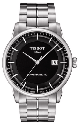 Buy Shop Tissot Luxury Powermatic 80 Black Dial Silver Steel Strap Watch For Men - T086.407.11.051.00 USA Online