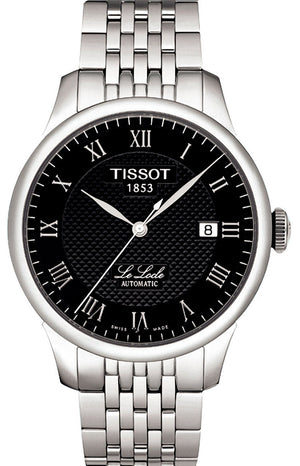 Buy Shop Tissot Le Locle Automatic Black Dial Silver Steel Strap Watch For Men - T41.1.483.53 USA Online