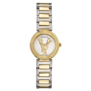 Buy Shop Versace Virtus Quartz White Dial Two Tone Steel Strap Watch For Women - VET300721 USA Online