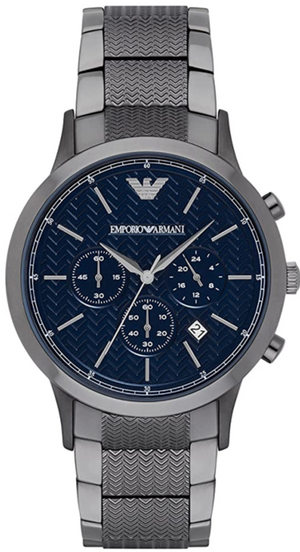 Buy Shop Emporio Armani Renato Chronograph Quartz Blue Dial Grey Steel Strap Watch For Men - AR2505 USA Online