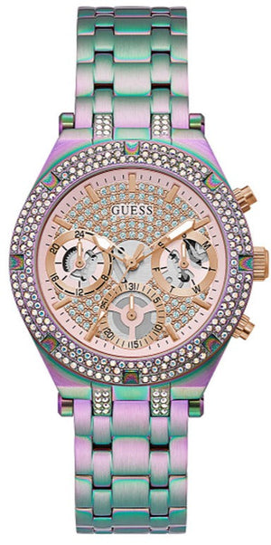 Buy Shop Guess Heiress Multifunction Diamonds Purple Dial Purple Steel Strap Watch for Women - GW0440L3 USA Online