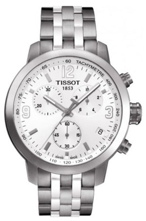 Buy Shop Tissot PRC 200 Chronograph White Dial Silver Steel Strap Watch For Men - T055.417.11.017.00 USA Online
