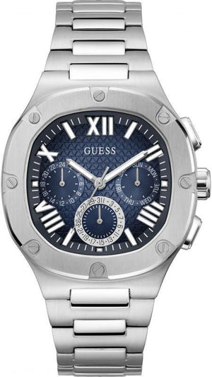 Buy Shop Guess Headliner Multifunction Blue Dial Silver Steel Strap Watch For Men - GW0572G1 USA Online