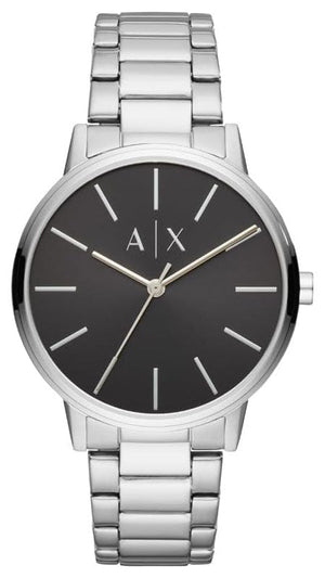 Buy Shop Armani Exchange Cayde Analog Black Dial Silver Steel Strap Watch For Men - AX2700 USA Online