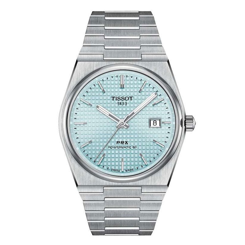 Buy Shop Tissot PRX Powermatic 80 Ice Blue Tiffany Dial Silver Steel Strap Watch for Men - T137.407.11.351.00 USA Online