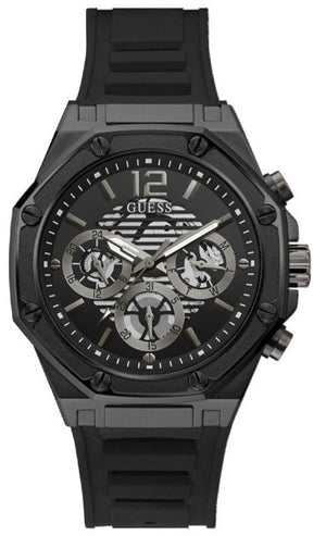 Buy Shop Guess Momentum Black Dial Black Rubber Strap Watch for Men - GW0263G4 USA Online