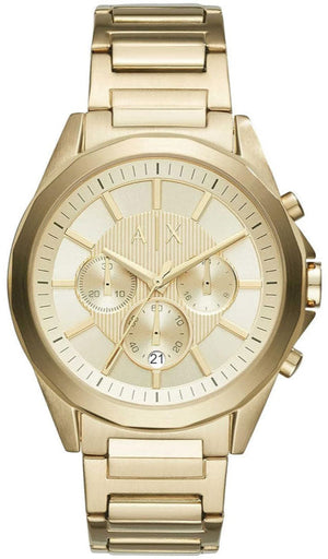 Buy Shop Armani Exchange Drexler Chronograph Gold Dial Gold Steel Strap Watch For Men - AX2602 USA Online