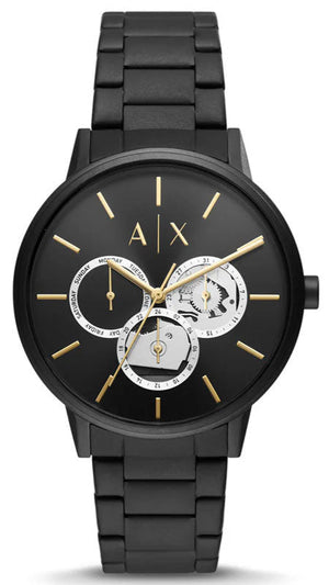 Buy Shop Armani Exchange Cayde Chronograph Black Dial Black Steel Strap Watch for Men - AX2748 USA Online