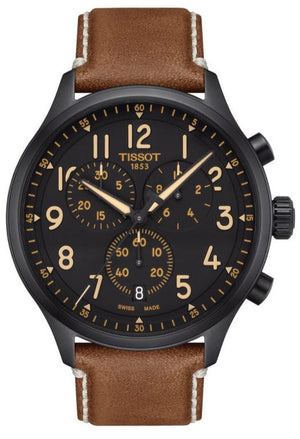 Buy Shop Tissot Chrono XL Quartz Black Dial Brown Leather Strap Watch For Men - T116.617.36.052.03 USA Online