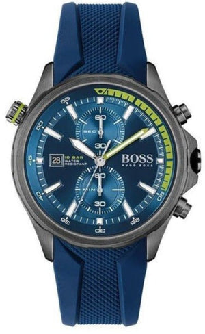 Buy Shop Hugo Boss Globetrotter Blue Dial Blue Silicone Strap Watch for Men - 1513821 USA Online