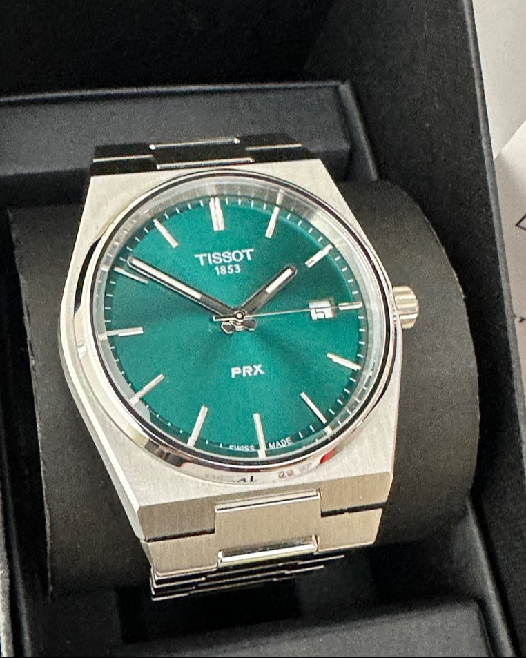 Buy Shop Tissot PRX Green Dial Silver Steel Strap Watch For Men - T137.410.11.091.00 USA Online