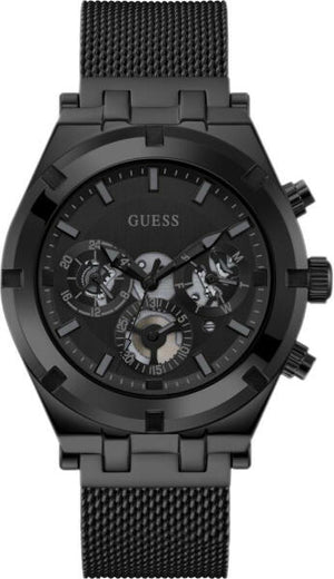 Buy Shop Guess Continental Chronograph Black Dial Black Mesh Strap Watch For Men - GW0582G3 USA Online