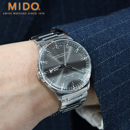 Buy Shop Mido Commander II Automatic Chronometer Grey Dial Silver Steel Strap Watch For Men - M021.431.11.061.00 USA Online