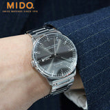 Buy Shop Mido Commander II Automatic Chronometer Grey Dial Silver Steel Strap Watch For Men - M021.431.11.061.00 USA Online