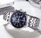Buy Shop Citizen Eco Drive Chronograph Blue Dial Silver Steel Strap Watch For Men - AT2140-55L USA Online