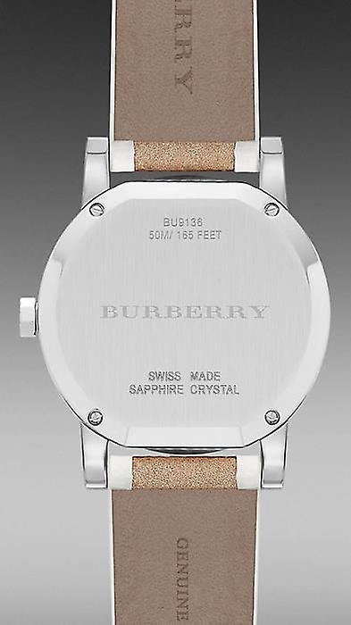 Buy Shop Burberry The City Silver Dial Brown Leather Strap Watch for Women - BU9136 USA Online