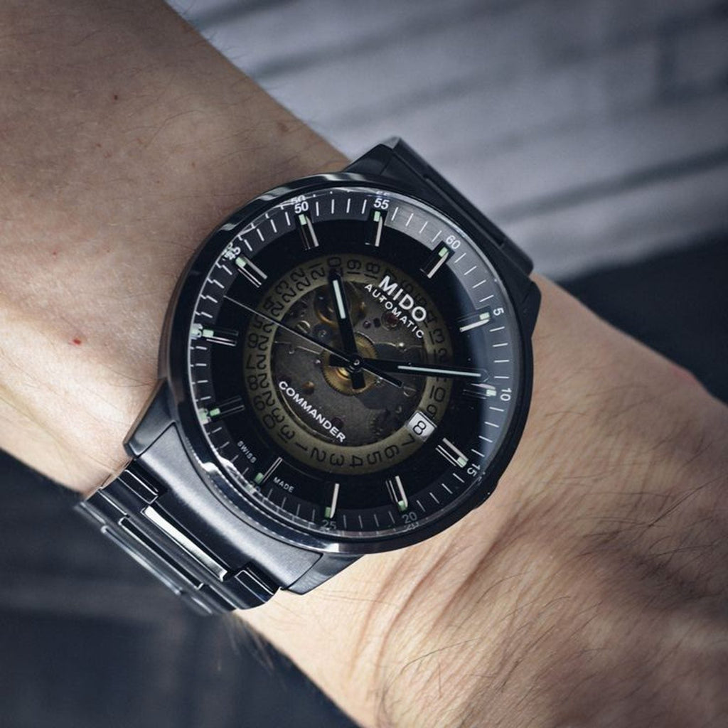 Buy Shop Mido Commander II Automatic Gradient Black Dial Black Steel Strap Watch For Men - M021.407.33.411.00 USA Online