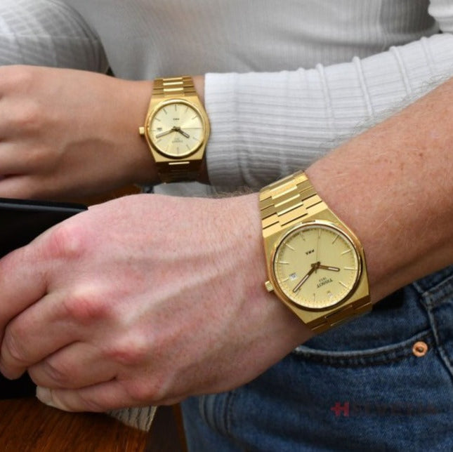 Buy Shop Tissot PRX Champagne Yellow Gold Dial Gold Steel Strap Watch for Men - T137.410.33.021.00 USA Online