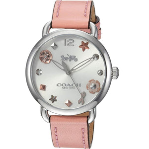 Buy Shop Coach Tatum White Dial Pink Leather Strap Watch For Women - 14502799 USA Online
