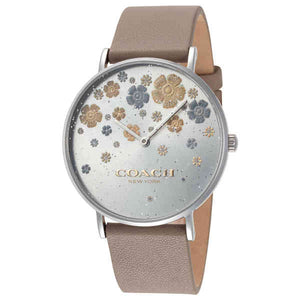 Buy Shop Coach Perry Quartz Silver Dial Brown Leather Strap Watch for Women - 14503326 USA Online