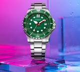 Buy Shop Citizen Promaster Mechanical Green Dial Silver Steel Strap Watch For Men - NJ0129-87X USA Online