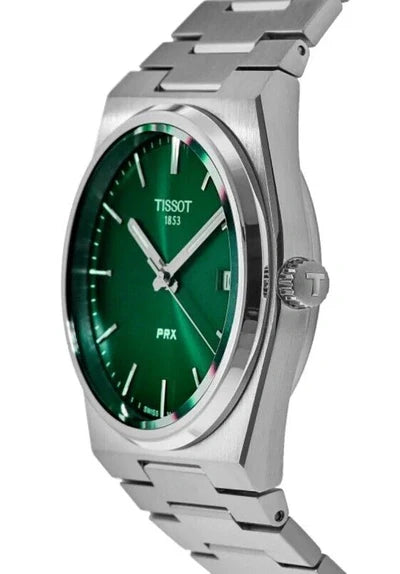 Buy Shop Tissot PRX Green Dial Silver Steel Strap Watch For Men - T137.410.11.091.00 USA Online