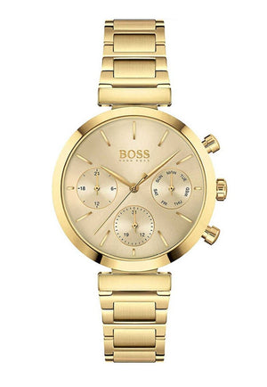 Buy Shop Hugo Boss Flawless Gold Dial Gold Steel Strap Watch for Women - 1502532 USA Online