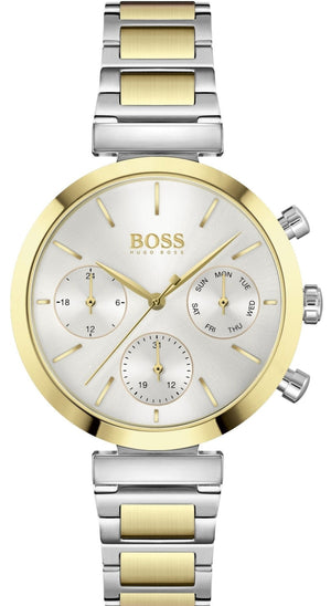 Buy Shop Hugo Boss Flawless Silver Dial Two Tone Steel Strap Watch for Women - 1502550 USA Online