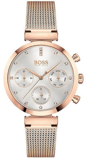 Buy Shop Hugo Boss Flawless White Dial Gold Mesh Bracelet Watch for Women - 1502553 USA Online