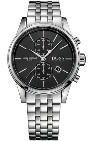 Buy Shop Hugo Boss Jet Black Dial Silver Steel Strap Watch for Men - 1513383 USA Online