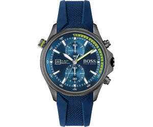 Buy Shop Hugo Boss Globetrotter Blue Dial Blue Silicone Strap Watch for Men - 1513821 USA Online