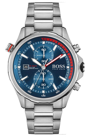 Buy Shop Hugo Boss Globetrotter Blue Dial Silver Steel Strap Watch for Men - 1513823 USA Online