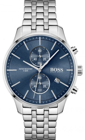 Buy Shop Hugo Boss Jet Blue Dial Silver Steel Strap Watch for Men - 1513384 USA Online