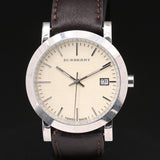 Buy Shop Burberry Heritage Beige Dial Brown Leather Strap Watch for Men - BU1777 USA Online