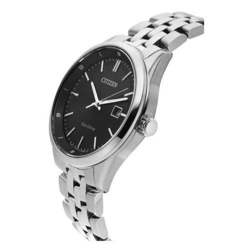 Buy Shop Citizen Eco Drive Black Dial Silver Steel Strap Watch For Men - BM7250-56E USA Online